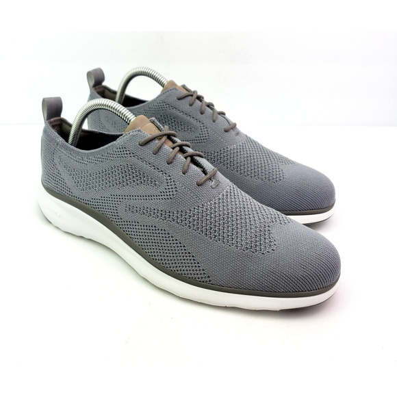 Cole Haan 3 Zerogrand Stitchlite Mens Size 9.5 Gray Wingtip Oxford Shoes C30607 - Picture 1 of 12